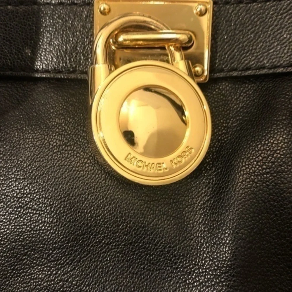 Michael kors black leather Hamilton bag